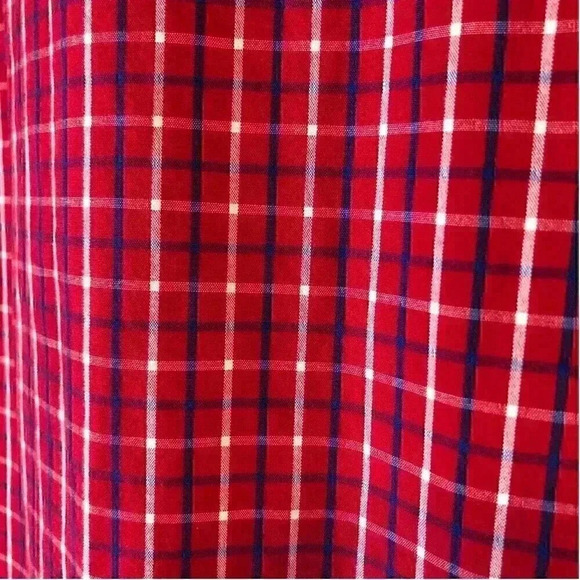 IZOD Saltwater Relaxed Classics Red White Plaid Blue Button Up men’s size Large - Picture 9 of 10